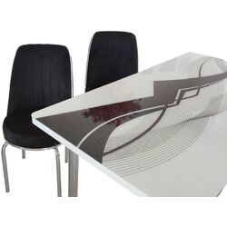 Set de sufragerie Fabulous 1216 80x130cm 1+6 (Black/White/Chrome) Thumb