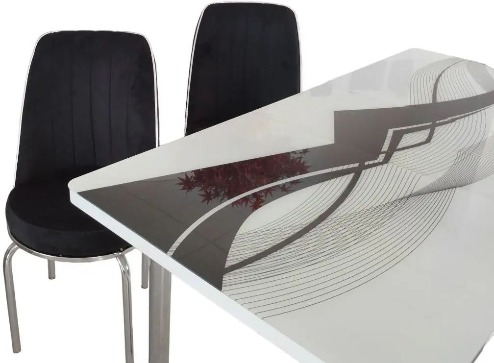 Set de sufragerie Fabulous 1216 80x130cm 1+6 (Black/White/Chrome) - 6