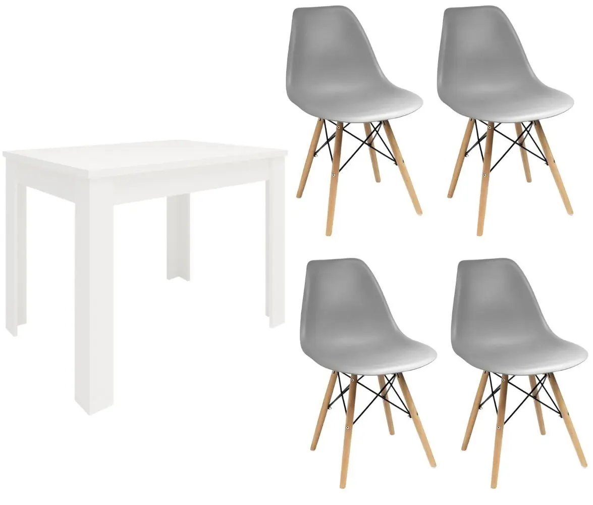 Обеденный набор Haaus Zeta White + Jumi Eva SD-972063 Gray (1+4)