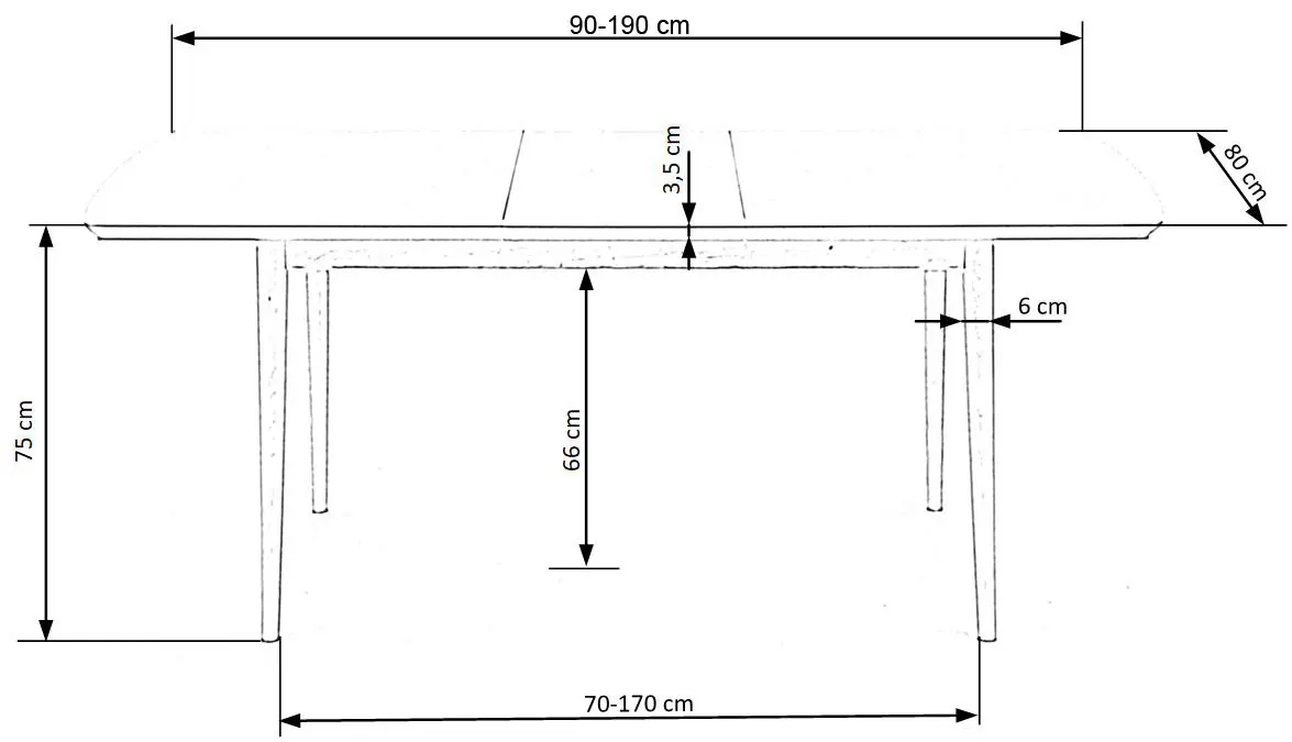 Set de sufragerie Halmar Barret 90-190cm White Matt/Lefkas Oak + K285 Beige (1+4) - 10
