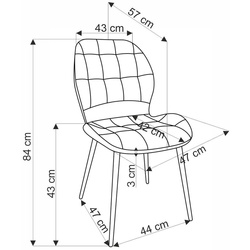 Обеденный набор Halmar Berto Natural Oak/Black + K548 Olive/Black (1+4) Thumb
