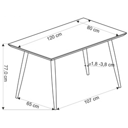 Обеденный набор Halmar Berto Natural Oak/Black + K548 Olive/Black (1+4) Thumb
