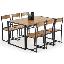 Обеденный набор Halmar Bolivar Gold Oak/Black (1+6) Thumb