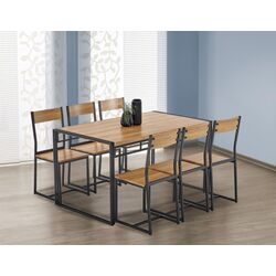 Set de sufragerie Halmar Bolivar Gold Oak/Black (1+6)