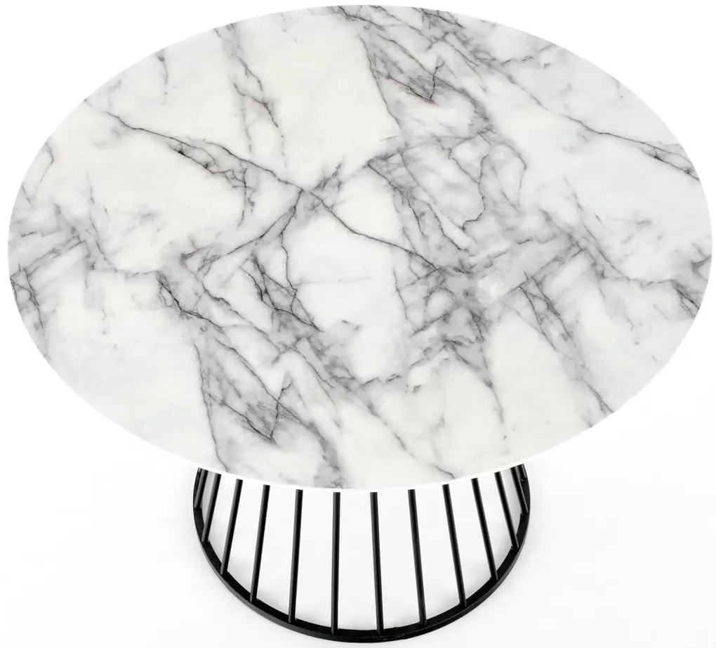 Обеденный набор Halmar Brodway White Marble/Black + K426 Dark Green (1+4)
