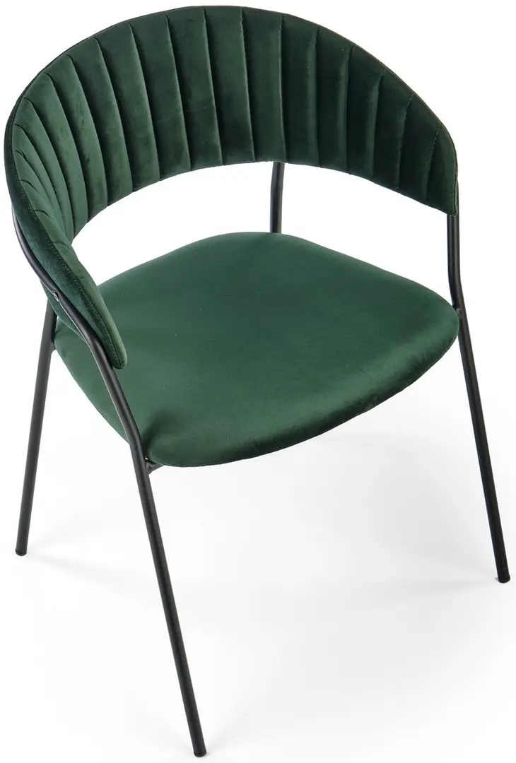 Обеденный набор Halmar Brodway White Marble/Black + K426 Dark Green (1+4)