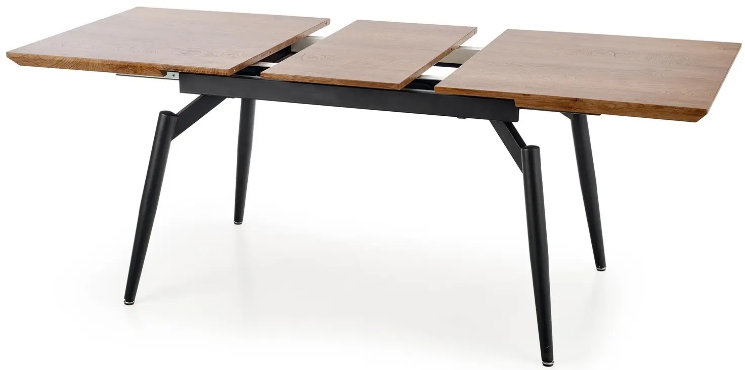Обеденный набор Halmar Cambell 140/180x80cm Natural Oak/Black + K404 Green Dark (1+4) - 6