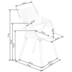 Обеденный набор Halmar Carmelo Walnut/Black + K396 Nut/Black (1+4) Thumb