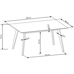 Обеденный набор Halmar Cordoba 1+4 (Light Oak/Mokate) Thumb