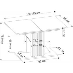 Set de sufragerie Halmar Fabiano 130/175x85cm Artisan Oak/Black + K539 Green (1+4) Thumb