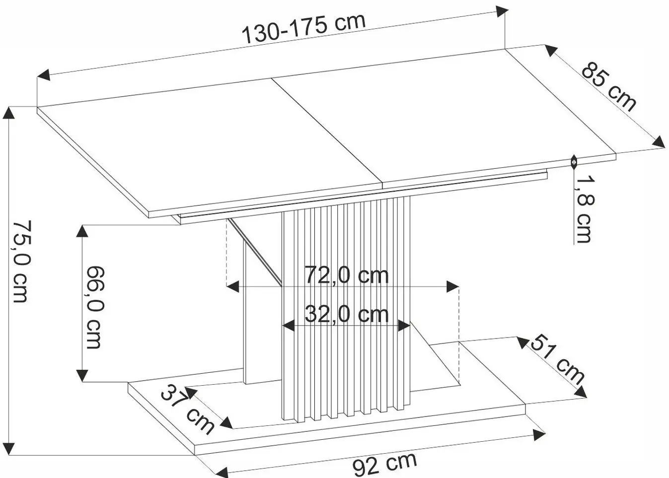 Set de sufragerie Halmar Fabiano 130/175x85cm Artisan Oak/Black + K539 Green (1+4)