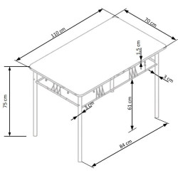Set masa scaune Halmar Faust 1+4 (Oak/Black) Thumb