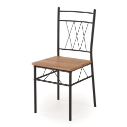 Set masa scaune Halmar Faust 1+4 (Oak/Black) Thumb