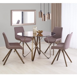 Обеденный набор Halmar Lungo Brown/Antique Gold + K290 Antique Rose/Antique Gold (1+4) Thumb