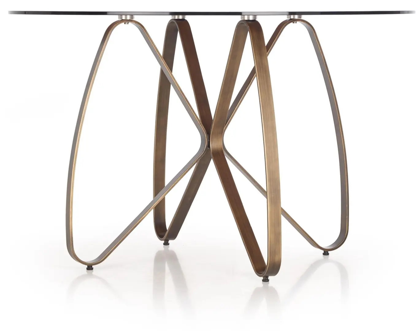 Обеденный набор Halmar Lungo Brown/Antique Gold + K290 Antique Rose/Antique Gold (1+4)