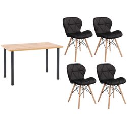 Set de sufragerie Halmar Modex 2 120cm + Jumi Velvet SD-940369 Wotan Oak/Black (1+4)