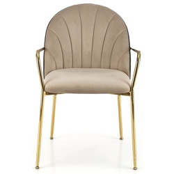 Обеденный набор Halmar Morata White Marble/Black/Gold + K500 Beige/Black/Gold (1+2) Thumb