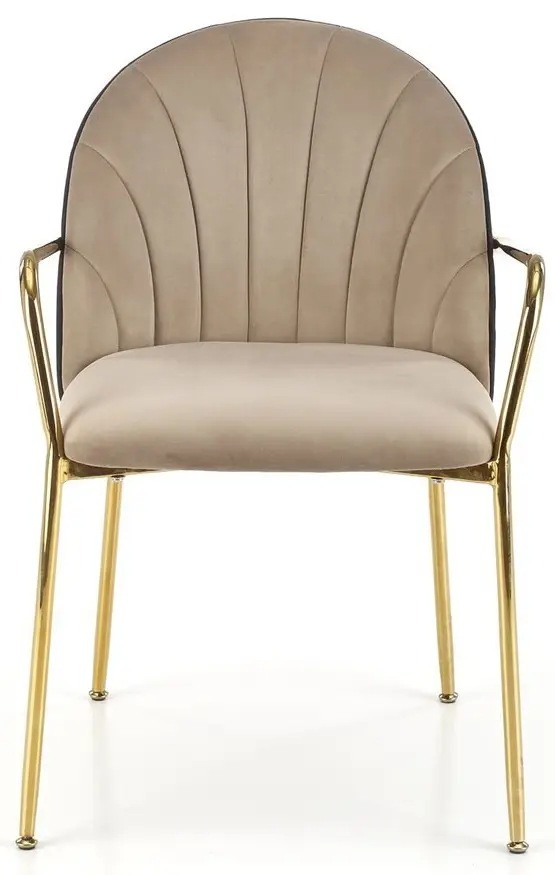 Обеденный набор Halmar Morata White Marble/Black/Gold + K500 Beige/Black/Gold (1+2)