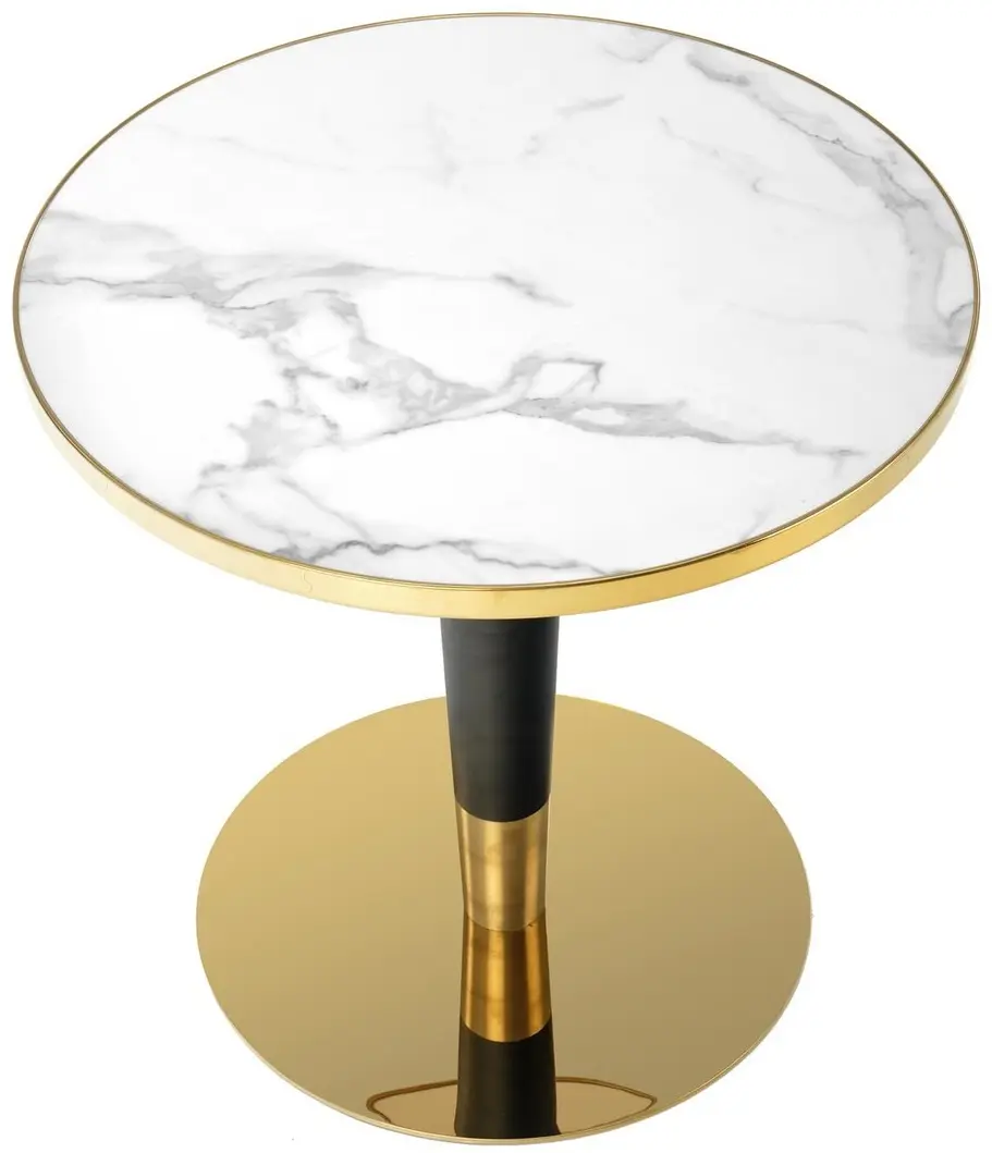 Обеденный набор Halmar Morata White Marble/Black/Gold + K500 Beige/Black/Gold (1+2)