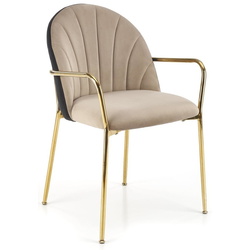 Обеденный набор Halmar Morata White Marble/Black/Gold + K500 Beige/Black/Gold (1+2) Thumb