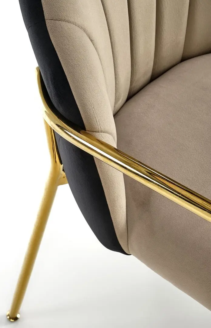 Обеденный набор Halmar Morata White Marble/Black/Gold + K500 Beige/Black/Gold (1+2)