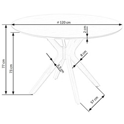 Обеденный набор Halmar Nicolas Natural Oak + Toledo 2 Gray/Honey Oak (1+4) Thumb