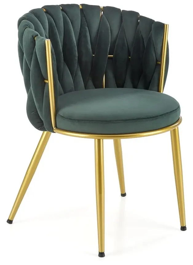 Обеденный набор Halmar Raymond 2 Black Marble/Gold + K517 Dark Green/Gold (1+2)