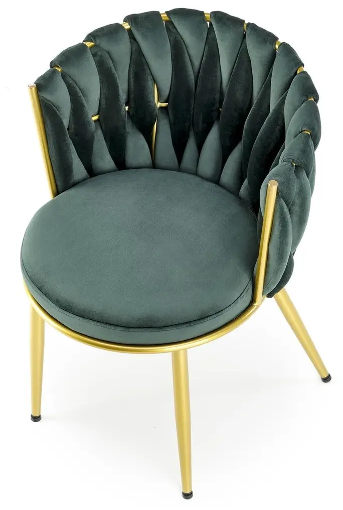 Обеденный набор Halmar Raymond 2 Black Marble/Gold + K517 Dark Green/Gold (1+2)