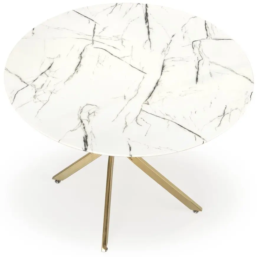 Обеденный набор Halmar Raymond 2 White Marble/Gold + K517 Grey/Gold (1+2)
