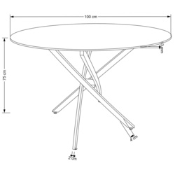 Обеденный набор Halmar Raymond 2 White Marble/Gold + K517 Grey/Gold (1+2) Thumb