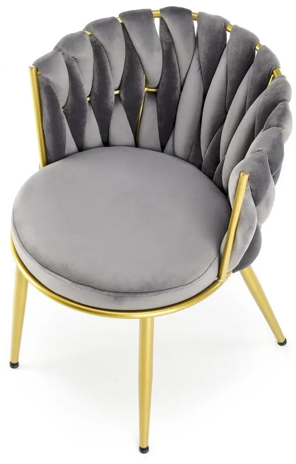 Обеденный набор Halmar Raymond 2 White Marble/Gold + K517 Grey/Gold (1+2)