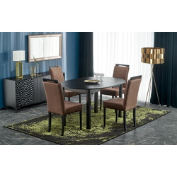 Обеденный набор Halmar Ringo 102/142x102cm Black + Clarion 2 Black/Beige (1+4) Thumb