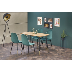 Обеденный набор Halmar Tripolis Golden Oak/Black + K379 Dark Green/Black/Gold (1+4) Thumb