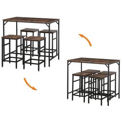 Set de sufragerie Homcom 835-337 100 cm 1+4 (Dark Brown/Black) Thumb