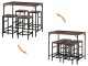 Set de sufragerie Homcom 835-337 100 cm 1+4 (Dark Brown/Black)