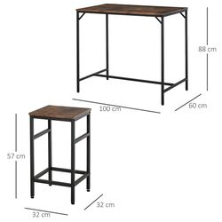 Set de sufragerie Homcom 835-337 100 cm 1+4 (Dark Brown/Black) Thumb