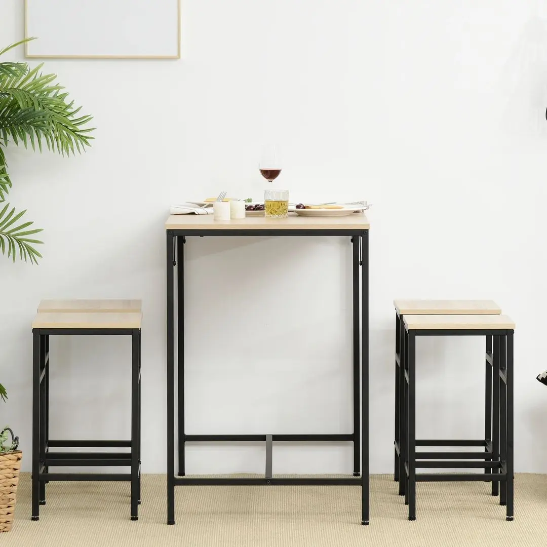 Set masa scaune Homcom 835-337V00ND 100 cm 1+4 (Black/Wood)