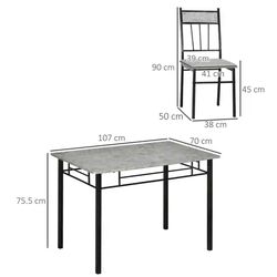 Обеденный набор Homcom 835-659LG 107 cm 1+4 (Grey/Black) Thumb