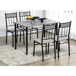 Обеденный набор Homcom 835-659LG 107 cm 1+4 (Grey/Black)