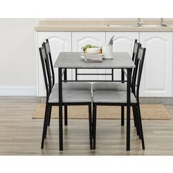 Обеденный набор Homcom 835-659LG 107 cm 1+4 (Grey/Black) Thumb