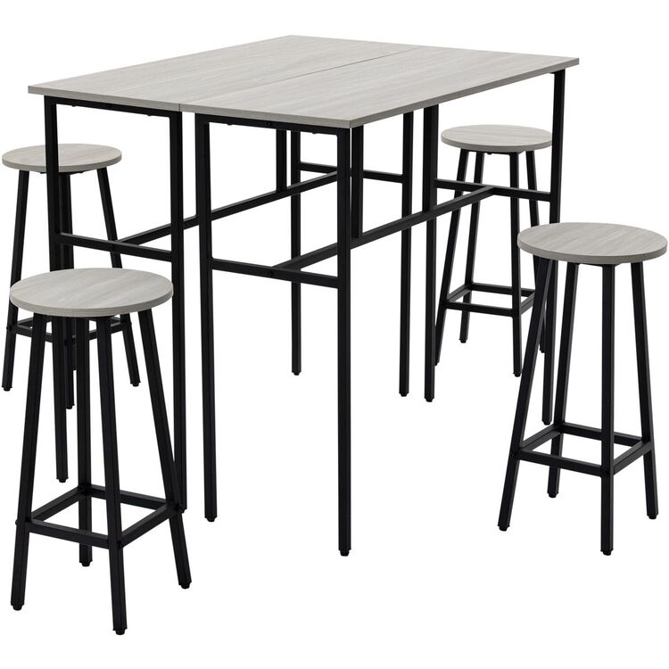 Обеденный набор Homcom 835-678GY 100 cm 2+4 (Grey/Black)