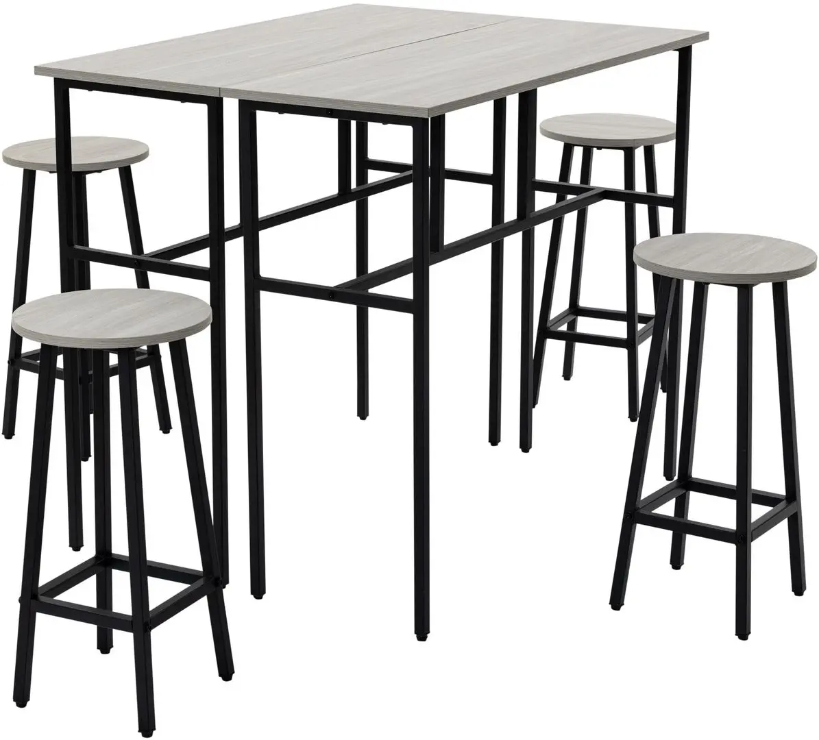 Set masa scaune Homcom 835-678GY 100 cm 2+4 (Grey/Black)