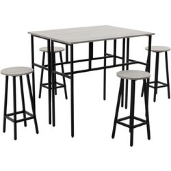 Обеденный набор Homcom 835-678GY 100 cm 2+4 (Grey/Black) Thumb