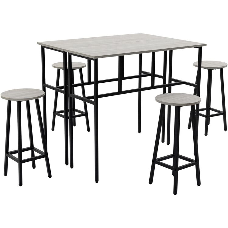 Обеденный набор Homcom 835-678GY 100 cm 2+4 (Grey/Black)