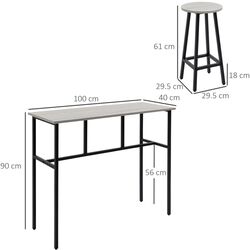 Обеденный набор Homcom 835-678GY 100 cm 2+4 (Grey/Black) Thumb