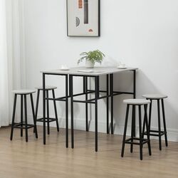 Обеденный набор Homcom 835-678GY 100 cm 2+4 (Grey/Black) Thumb