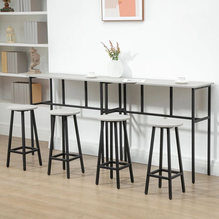 Обеденный набор Homcom 835-678GY 100 cm 2+4 (Grey/Black)