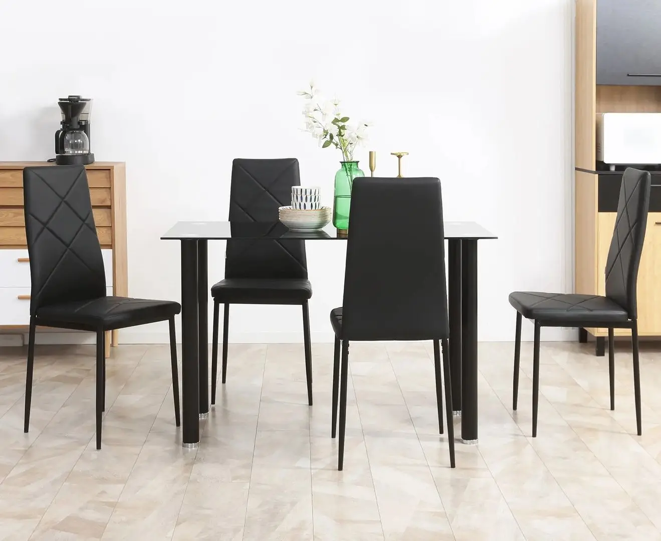 Обеденный набор Homcom 835-839V02BK 120 cm 1+4 (Black)