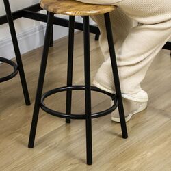 Set masa scaune Homcom 835-890V00RB 110 cm (Rustic Brown/Black) Thumb