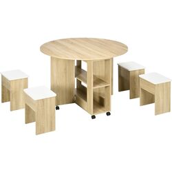 Обеденный набор Homcom 835-927V00AK 110 cm 1+4 (Oak) Thumb